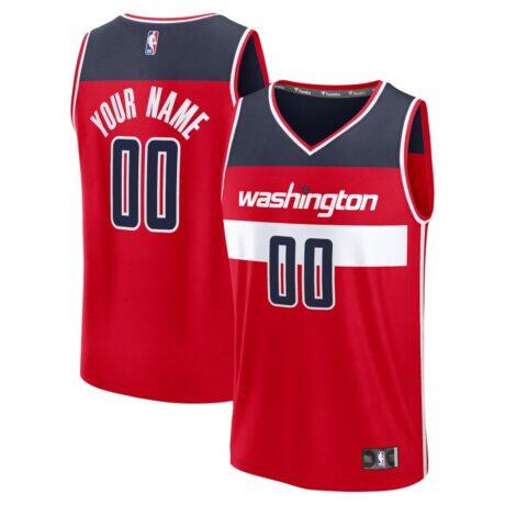 Washington Wizards Fashion7 Fastbreak Custom Jersey - Red - Red - Front View