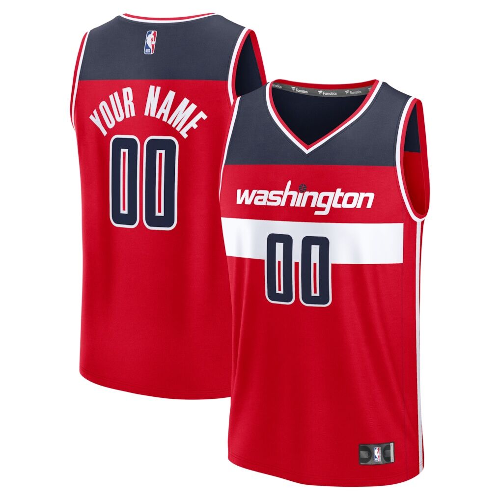 Washington Wizards Fashion7 Fastbreak Custom Jersey - Red - Icon Edition