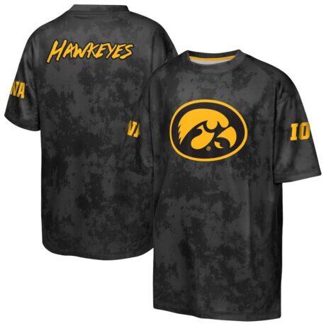 Iowa Hawkeyes Outerstuff Youth Off-Side Sublimated T-Shirt - Black - Front View