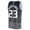 Lauri Markkanen Utah Jazz Fashion7 Youth Fast Break Jersey - Black - Detail View