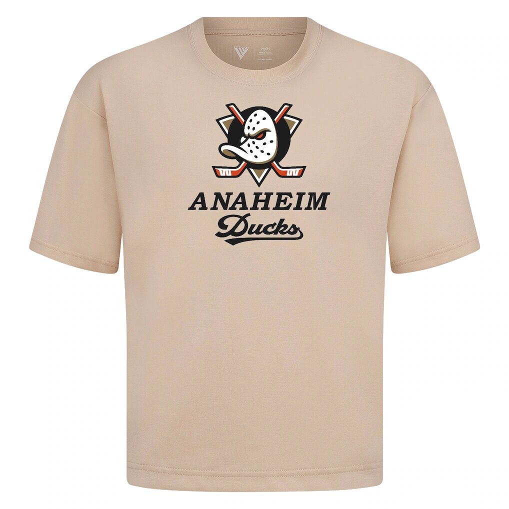 Anaheim Ducks Levelwear Team Surge Luxe Signature Knit T-Shirt - Khaki