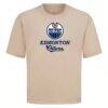 Edmonton Oilers Levelwear Team Surge Luxe Signature Knit T-Shirt - Khaki - Side View