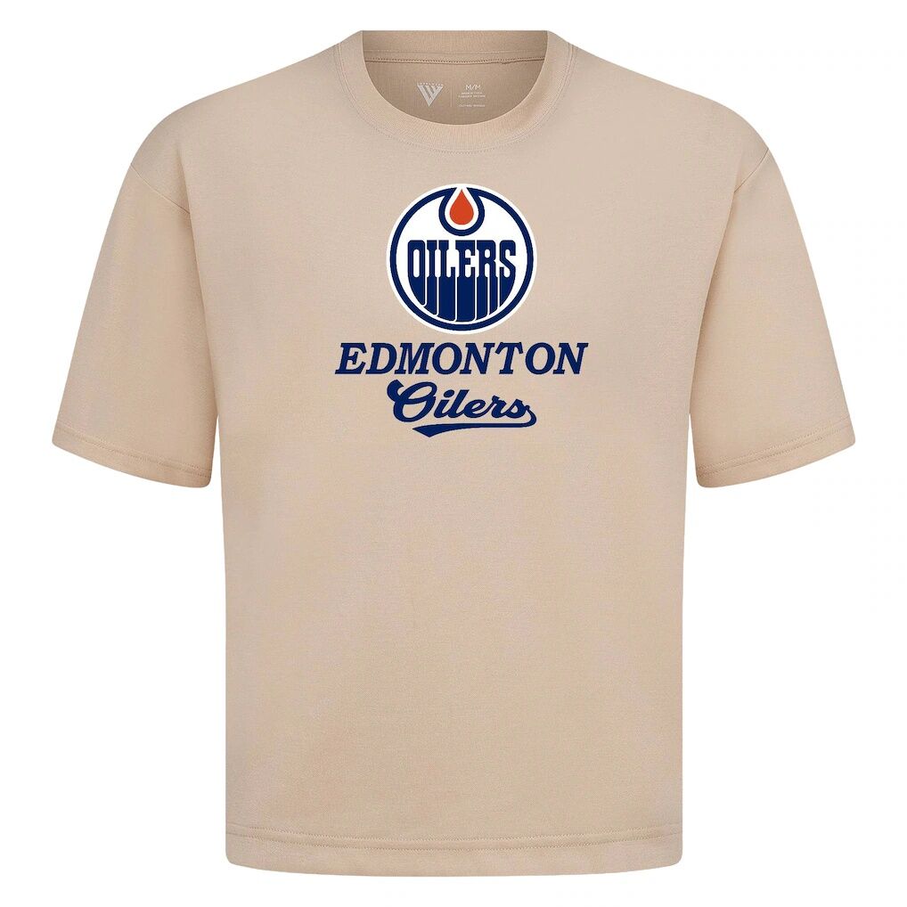 Edmonton Oilers Levelwear Team Surge Luxe Signature Knit T-Shirt - Khaki