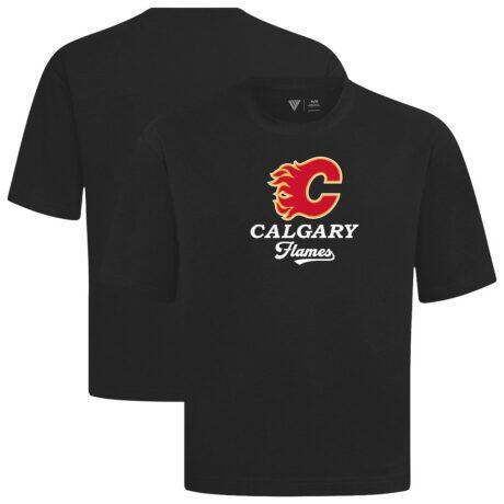 Calgary Flames Levelwear Team Surge Luxe Signature Knit T-Shirt - Black - Front View