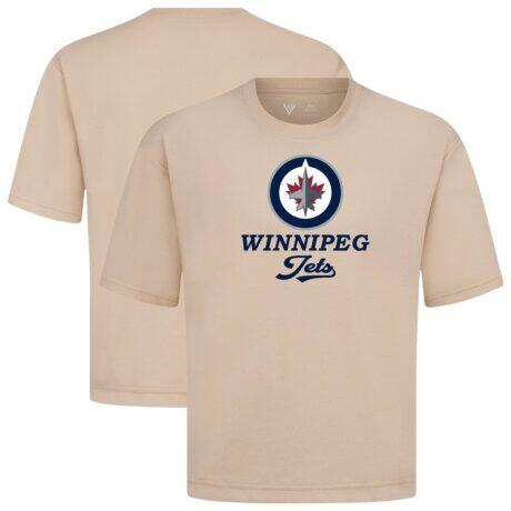 Winnipeg Jets Levelwear Team Surge Luxe Signature Knit T-Shirt - Khaki - Front View