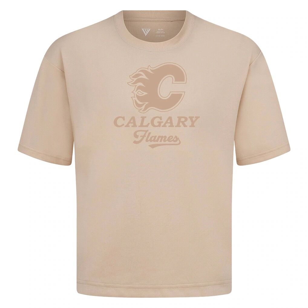 Calgary Flames Levelwear Shadow Surge Luxe Signature Knit T-Shirt - Khaki