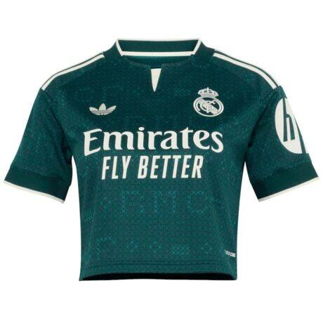 Real Madrid adidas Women's 2026/27 Away Cropped Replica Jersey - Green - Alt1