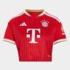Bayern Munich adidas Women's 2026/27 Home Replica Cropped Jersey - Red - Alt1