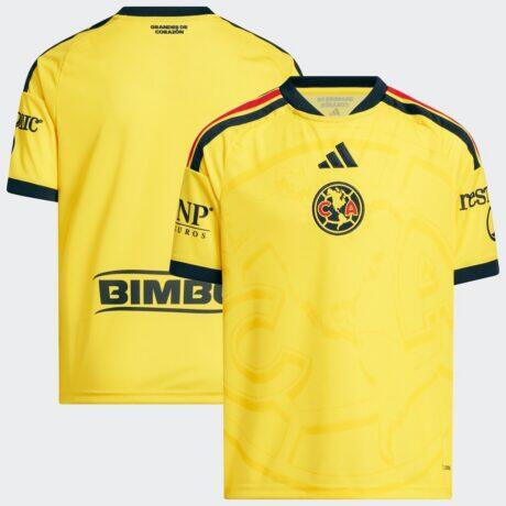 Club America adidas Youth 2026/27 Home Replica Jersey - Yellow - Front View
