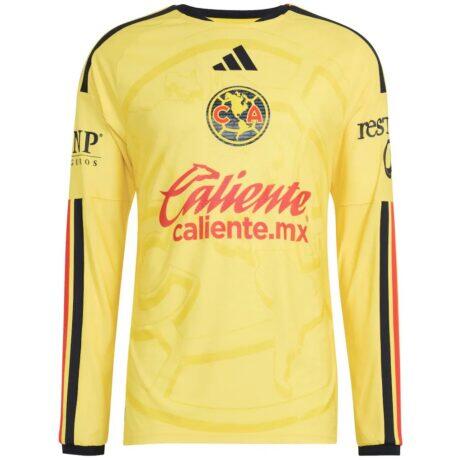Club America adidas 2026/27 Home On-Field Authentic Long Sleeve Jersey - Yellow - Alt2