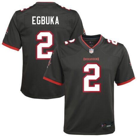 Emeka Egbuka Tampa Bay Buccaneers Nike Youth Alternate Game Jersey - Pewter - Front View