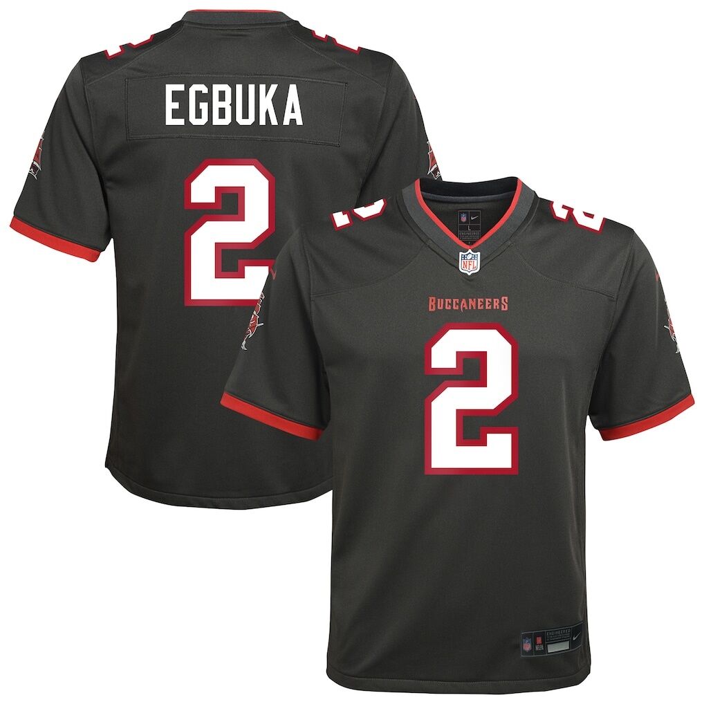 Emeka Egbuka Tampa Bay Buccaneers Nike Youth Alternate Game Jersey - Pewter
