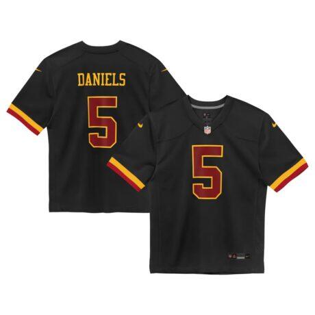 Jayden Daniels Washington Commanders Nike Preschool Alternate Game Jersey - Black - Front View