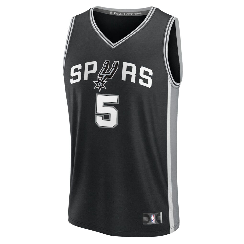 Stephon Castle San Antonio Spurs Fashion7 Fast Break Replica Jersey - Black - Icon Edition