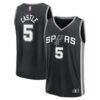 Stephon Castle San Antonio Spurs Fashion7 Fast Break Replica Jersey - Black - - Front View