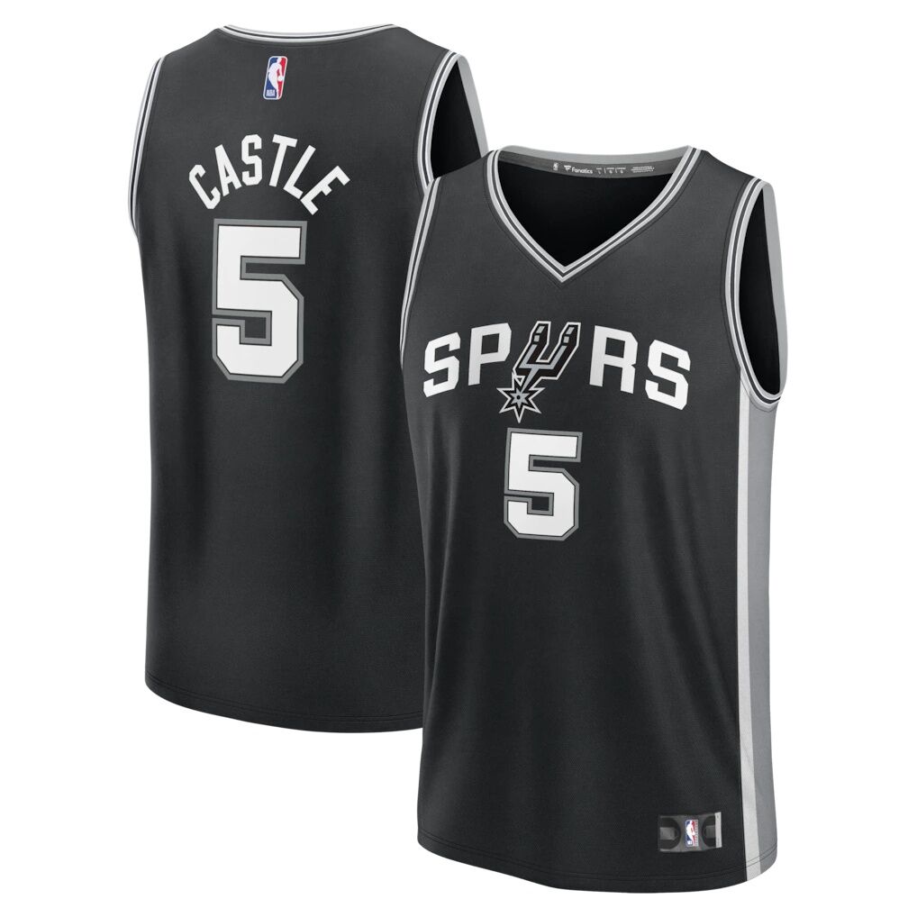 Stephon Castle San Antonio Spurs Fashion7 Fast Break Replica Jersey - Black - Icon Edition