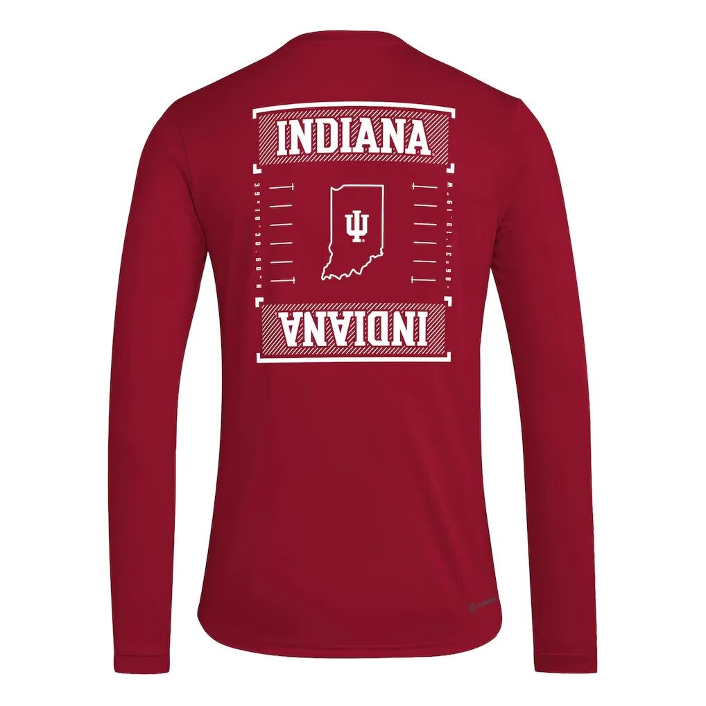 Indiana Hoosiers adidas Locker Football Icon AEROREADY Pre-Game Long Sleeve T-Shirt