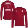 Indiana Hoosiers adidas Locker Football Icon AEROREADY Pre-Game Long Sleeve T-Shirt - Crimson - Front View