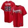 Matt Olson Atlanta Braves Nike Alternate Replica Jersey - Red - Front View