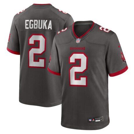 Emeka Egbuka Tampa Bay Buccaneers Nike Alternate Game Player Jersey - Pewter - Front View