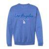 Los Angeles Dodgers Soft as a Grape Women's Pigment Dye Crewneck Sweatshirt - - Front View