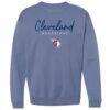 Cleveland Guardians Soft as a Grape Women's Pigment Dye Crewneck Sweatshirt - Navy - Front View