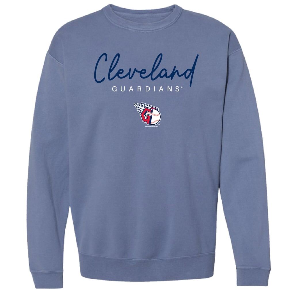 Cleveland Guardians Soft as a Grape Women's Pigment Dye Crewneck Sweatshirt