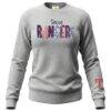 Texas Rangers Soft as a Grape Women's Nantucket Sequin Fleece Sweatshirt - - Front View