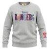 Texas Rangers Soft as a Grape Girls Youth Nantucket Sequin Fleece Crewneck Sweatshirt - - Front View