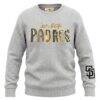 San Diego Padres Soft as a Grape Girls Youth Nantucket Sequin Fleece Crewneck Sweatshirt - - Front View