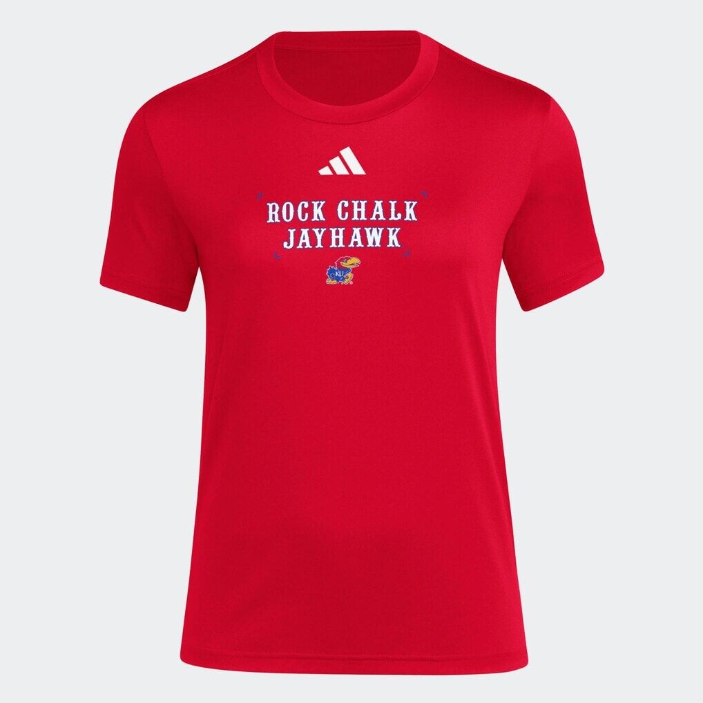 Kansas Jayhawks adidas Women's Locker Slogan Pre-Game T-Shirt
