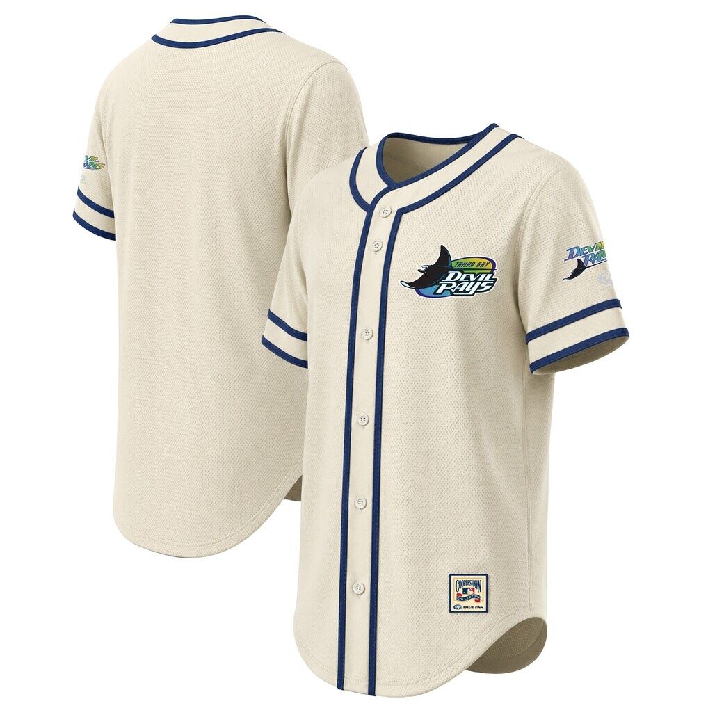Tampa Bay Rays Stitches Throwback Fashion Jersey - Natural