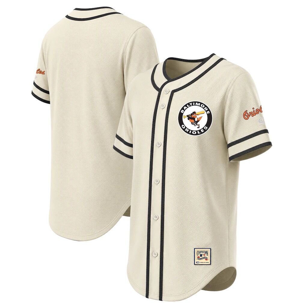 Baltimore Orioles Stitches Throwback Fashion Jersey - Natural