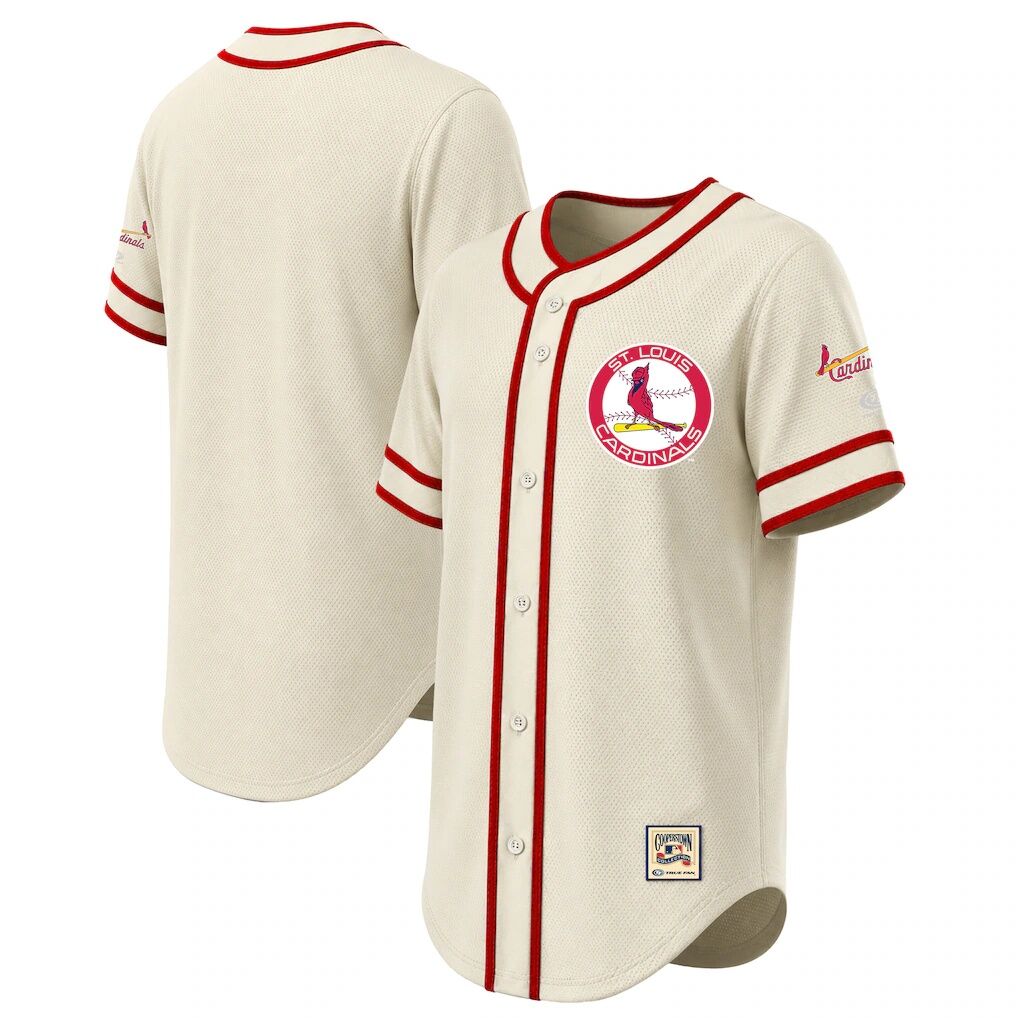 St. Louis Cardinals Stitches Throwback Fashion Jersey - Natural