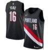 Yang Hansen Portland Trail Blazers Nike Unisex Swingman Jersey - Black - Front View