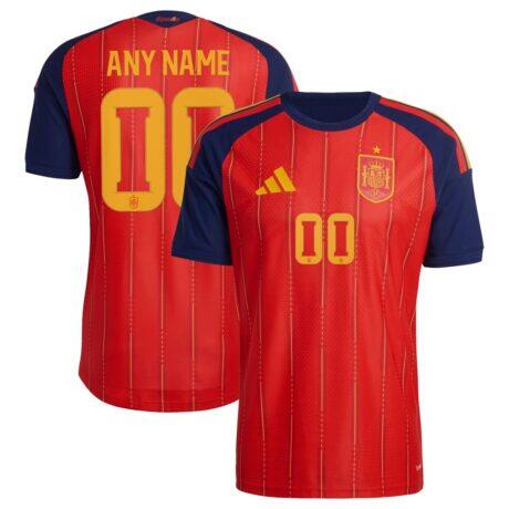 Spain National Team adidas 2026 Home On-Field Authentic Custom Jersey - Red - Front View