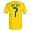 Luis Diaz Colombia National Team adidas 2026 Home Authentic Jersey - Yellow - Detail View