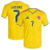Luis Diaz Colombia National Team adidas 2026 Home Authentic Jersey - Yellow - Front View