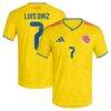 Luis Diaz Colombia National Team adidas 2026 Home Authentic Jersey - Yellow - Front View