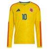 James Rodriguez Colombia National Team adidas 2026 Home Replica Long Sleeve Jersey - Yellow - Side View