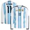 Angel Di Maria Argentina National Team adidas 2026 Home Replica Long Sleeve Jersey - White - Front View