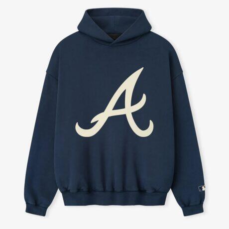 Atlanta Braves Fear of God x MLB Unisex Sport Hoodie - Navy - Front View