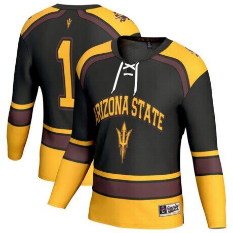 Arizona State Sun Devils GameDay Greats Unisex Lightweight Hockey Fashion Jersey - Black - Front View