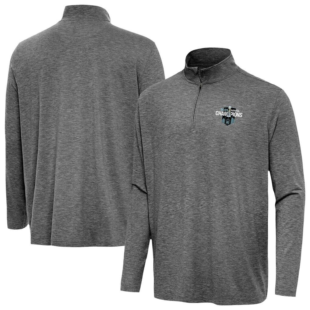 NJ/NY Gotham FC Antigua 2025 NWSL Champions Quarter-Zip Pullover - Heather Black