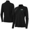 NJ/NY Gotham FC Antigua Women's 2025 NWSL Champions Reprocess Quarter-Zip Pullover - Black - Front View