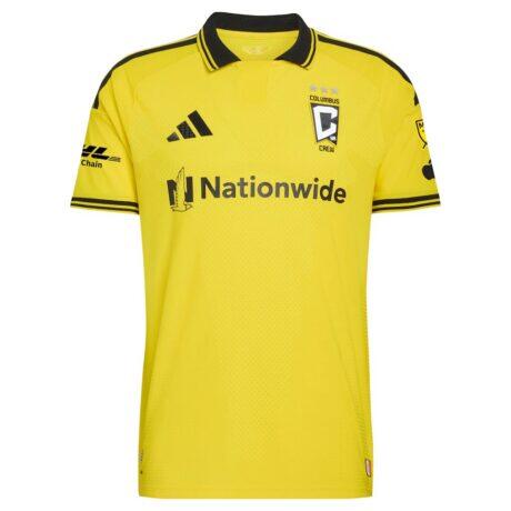 Columbus Crew adidas 2026 The Crafted for Excellence Kit On-Field Authentic Patch Jersey - Yellow - Front View