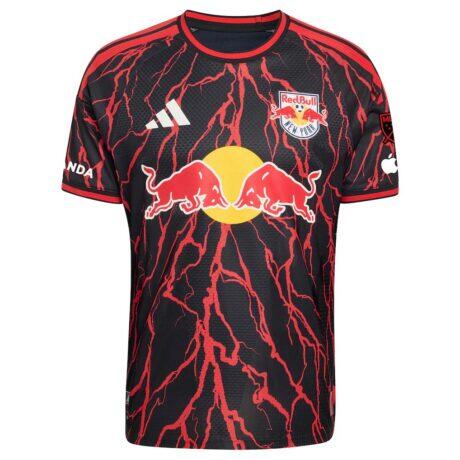 New York Red Bulls adidas 2026 The Rooted Kit On-Field Authentic Patch Jersey - Black - Front View
