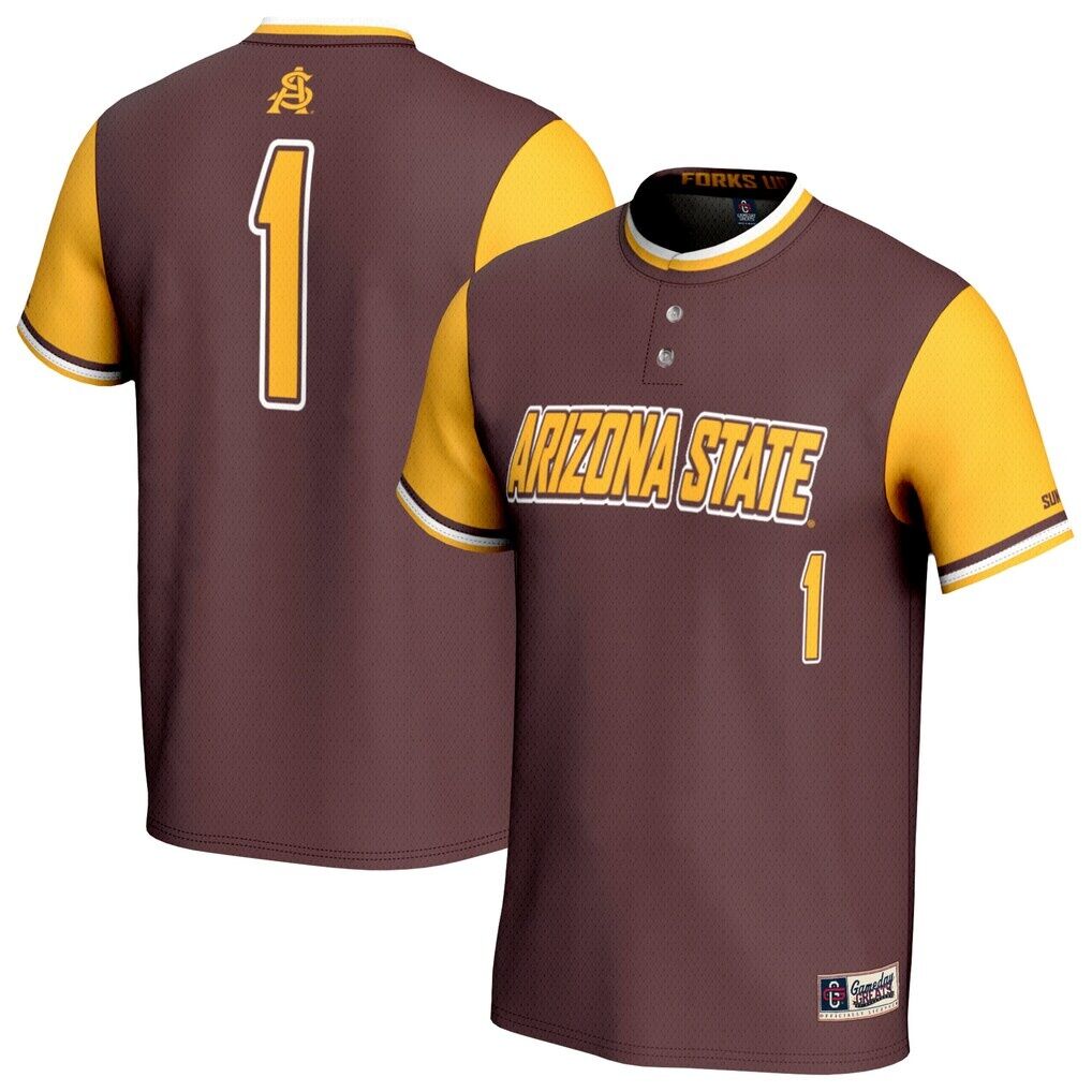 #1 Arizona State Sun Devils GameDay Greats Unisex Lightweight Collegiate Softball Fashion Jersey - Maroon