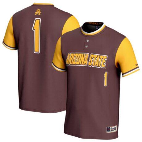 #1 Arizona State Sun Devils GameDay Greats Youth Lightweight Collegiate Softball Fashion Jersey - - Front View