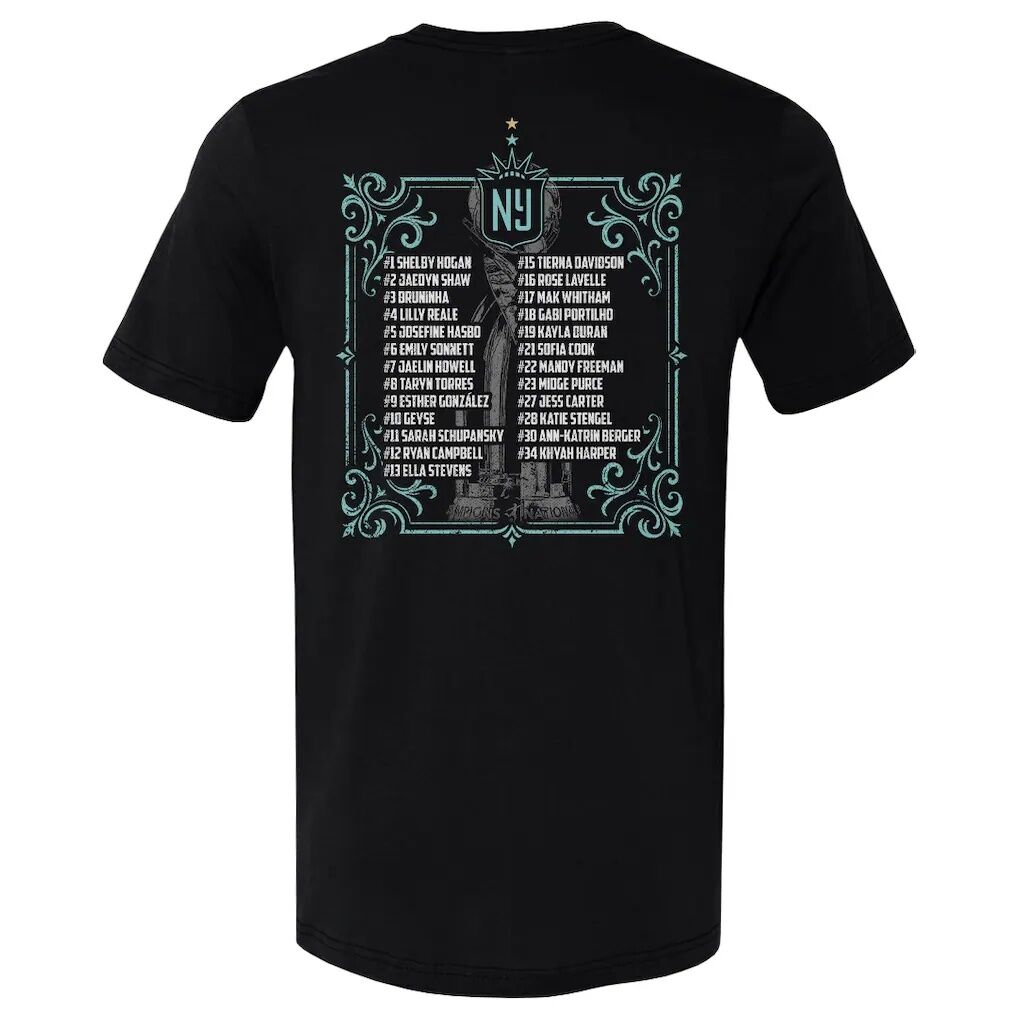 NJ/NY Gotham FC 500 Level 2025 NWSL Champions Roster T-Shirt